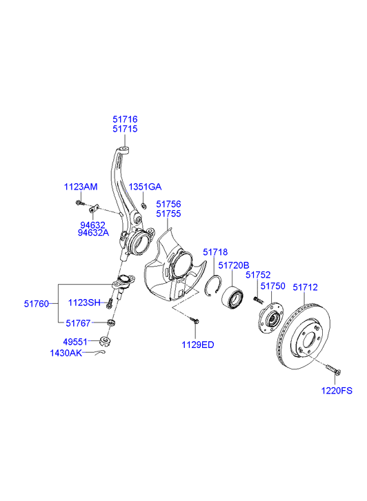 KIA 517123K050 - Спирачен диск vvparts.bg