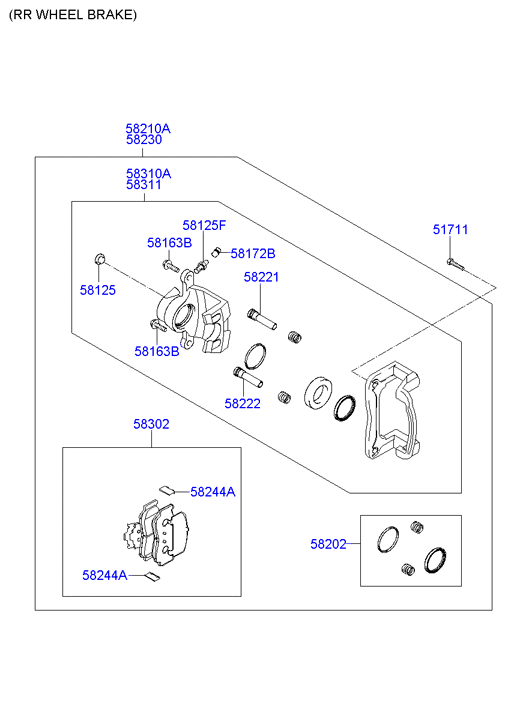 Hyundai 582103K050 - Спирачен апарат vvparts.bg