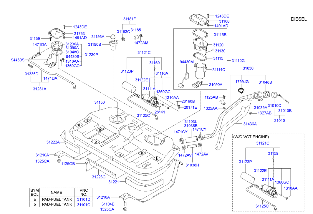 KIA 31110-26500 - Горивопроводен модул (горивна помпа+сонда) vvparts.bg