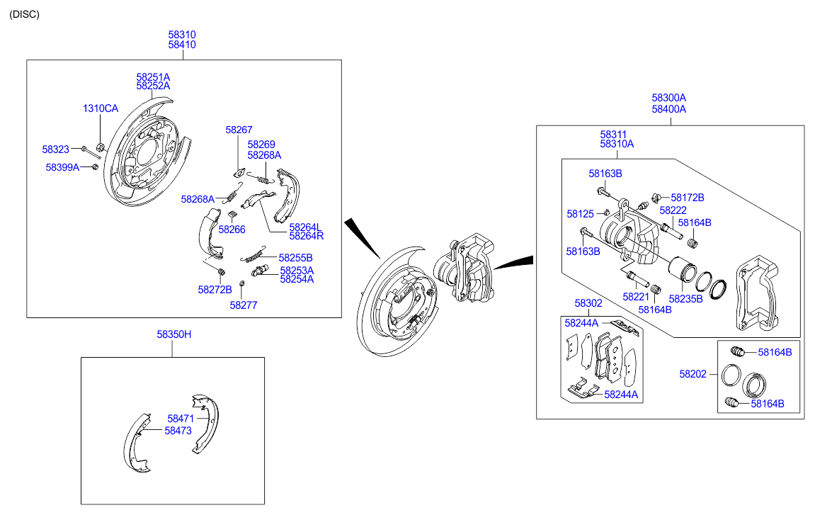 Hyundai 58302-26A00 - Комплект спирачно феродо, дискови спирачки vvparts.bg