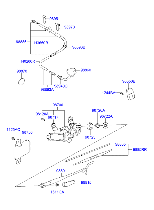 Hyundai 9882126000 - Перо на чистачка vvparts.bg