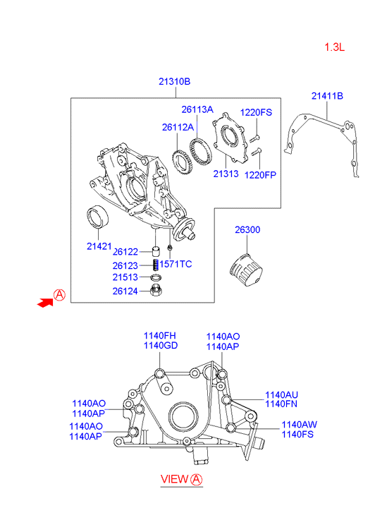 Hyundai 26310-27100 - Маслен филтър vvparts.bg