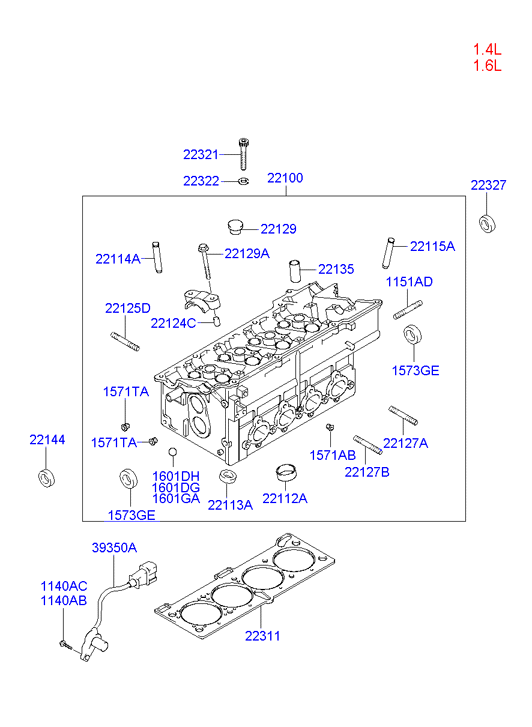 Hyundai 22144-27000 - Семеринг, разпределителен вал vvparts.bg