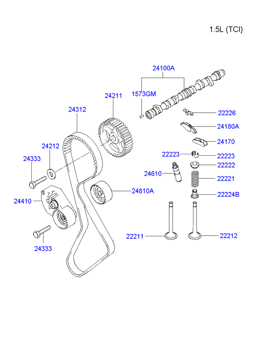 KIA 24410 27000 - Обтяжна ролка, ангренаж vvparts.bg