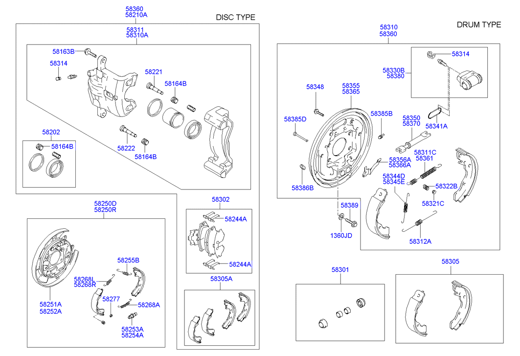 KIA 58305-17A00 - Комплект спирачна челюст vvparts.bg