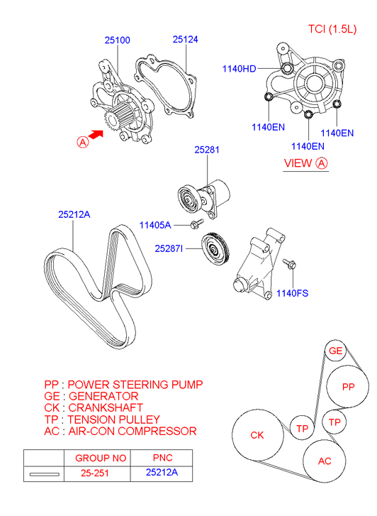 Hyundai 25100-23010 - Водна помпа vvparts.bg