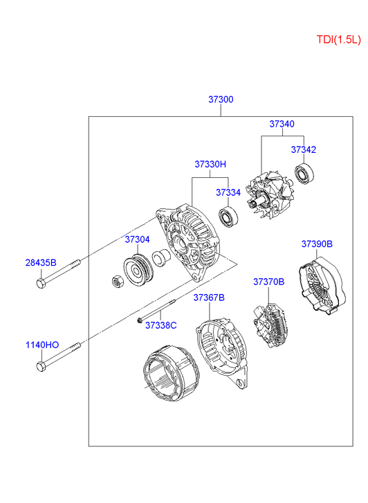 KIA 37367-22600 - Изправител, генератор vvparts.bg