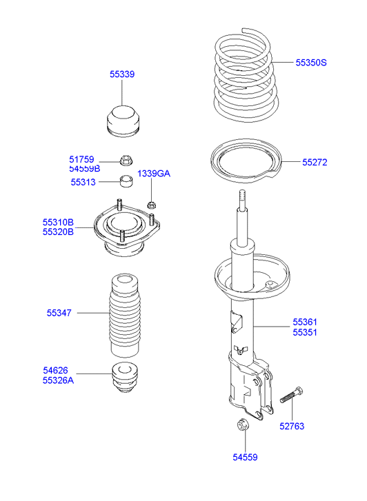 KIA 5532529101 - Прахозащитен комплект, амортисьор vvparts.bg