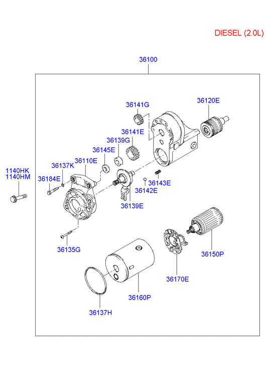 KIA 36100-27000 - Стартер vvparts.bg