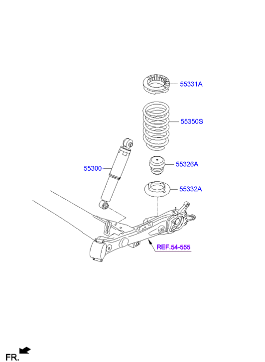 KIA 553001R100 - Амортисьор vvparts.bg