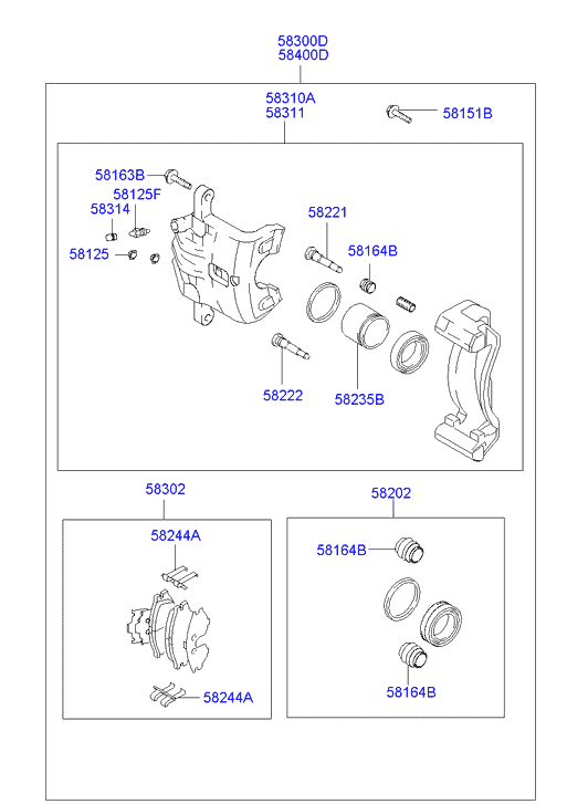 Hyundai 583022EA31 - Комплект спирачно феродо, дискови спирачки vvparts.bg