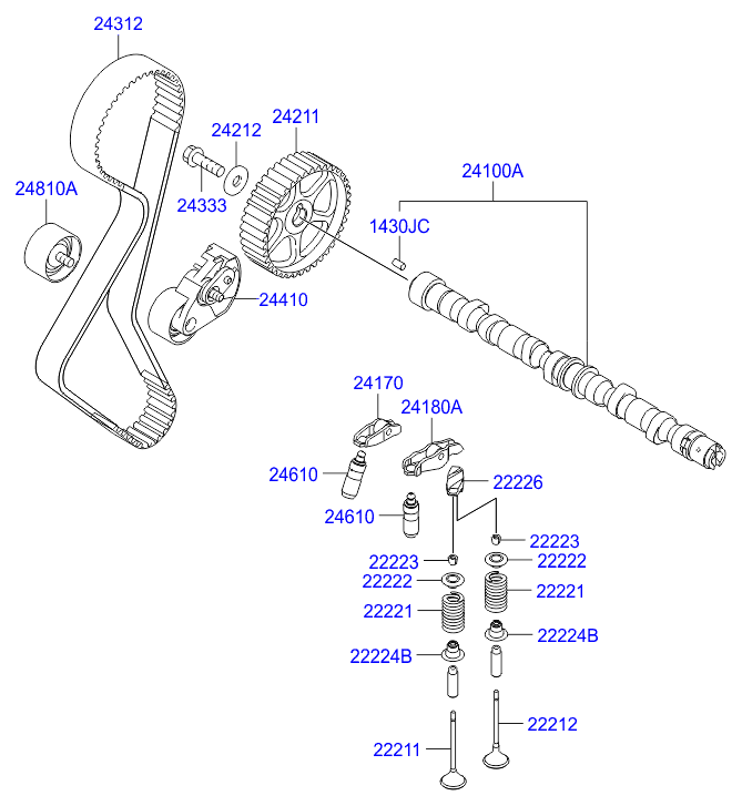 KIA 24312-27-250 - Ангренажен ремък vvparts.bg