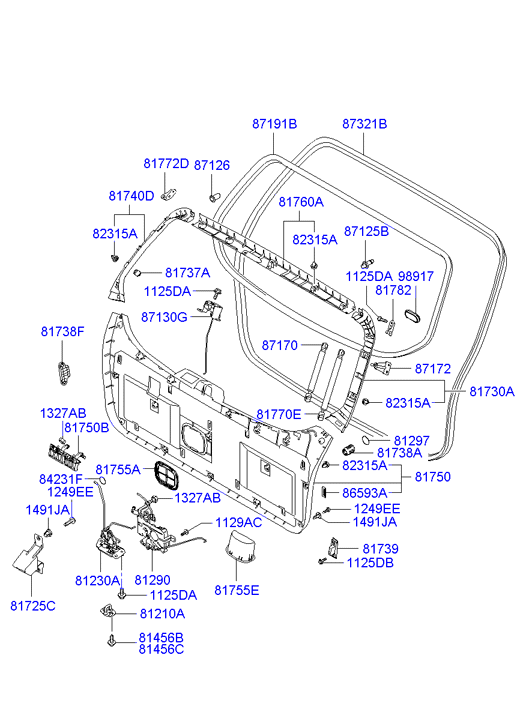 Hyundai 87170-2E020 - Газов амортисьор, задно стъкло vvparts.bg