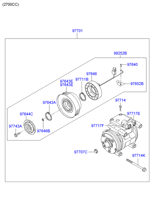 Hyundai 97701-2E500 - Компресор, климатизация vvparts.bg