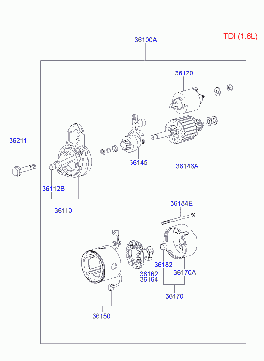 Hyundai 3612032631 - Магнитен превключвател, стартер vvparts.bg