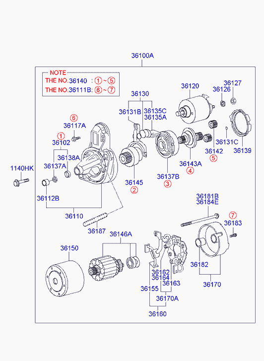 Hyundai 36100-22805 - Стартер vvparts.bg