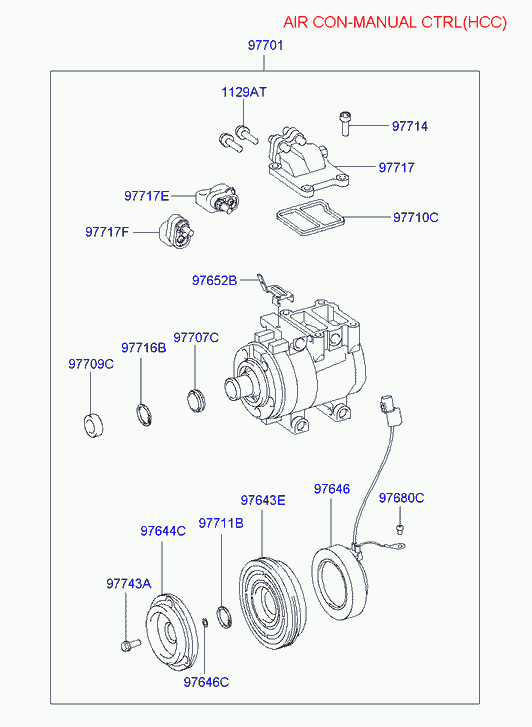 Hyundai 97701-2C000 - Компресор, климатизация vvparts.bg