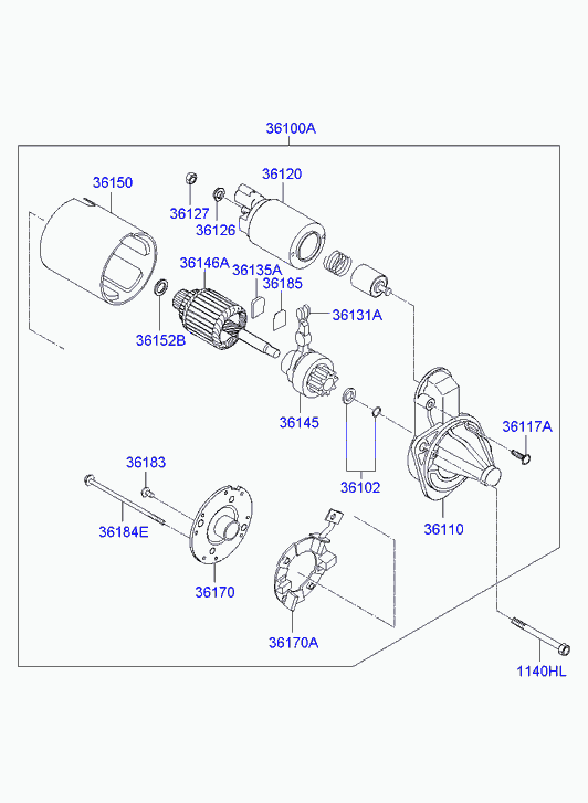 Hyundai 36100-2B100 - Стартер vvparts.bg