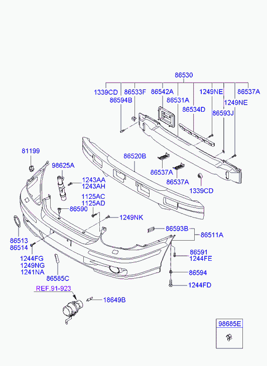 Hyundai 18649-55009 - Крушка с нагреваема жичка, фар за мъгла vvparts.bg