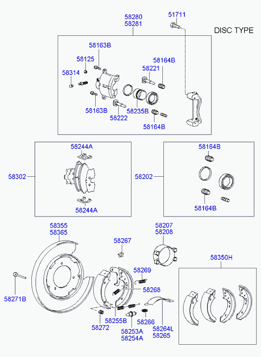 Hyundai 58302-38A30 - Комплект спирачно феродо, дискови спирачки vvparts.bg