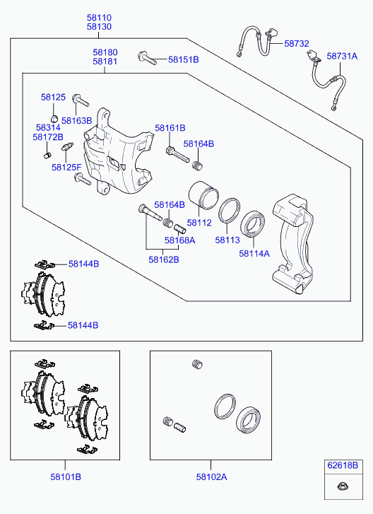 KIA 58190 2EA10 - Спирачен апарат vvparts.bg