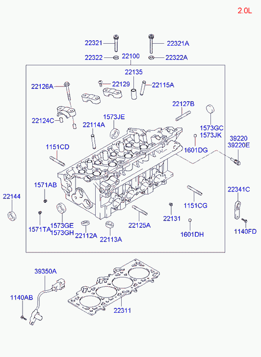 Hyundai 22144-39001 - Семеринг, разпределителен вал vvparts.bg