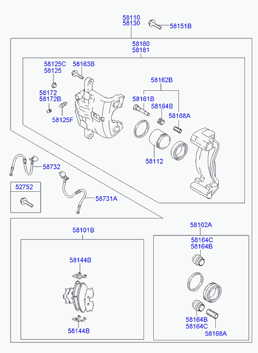 KIA 581102E500 - Спирачен апарат vvparts.bg