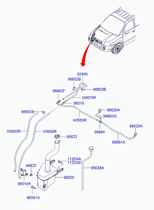 KIA 985102C100 - Водна помпа за миещо устр., почистване на стъклата vvparts.bg