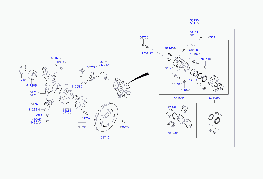 Hyundai 517122L000 - Спирачен диск vvparts.bg