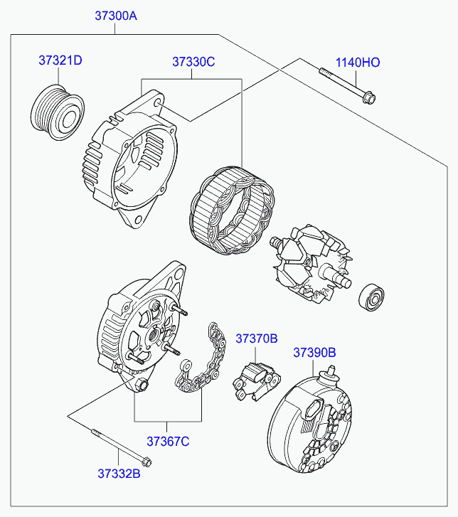 KIA 373002F000 - Генератор vvparts.bg