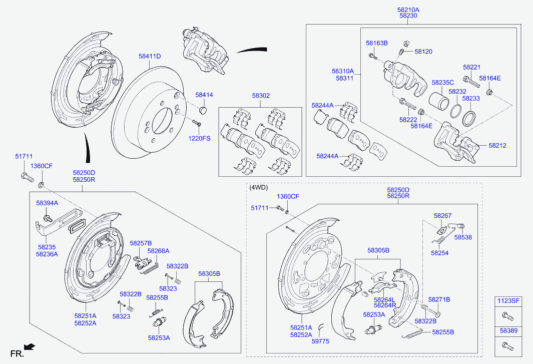 KIA 58302-2SA70 - Комплект спирачно феродо, дискови спирачки vvparts.bg