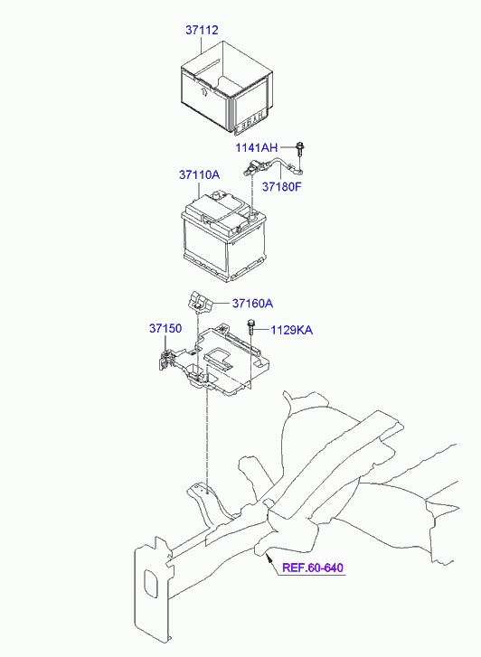 KIA 371102V360 - Стартов акумулатор vvparts.bg