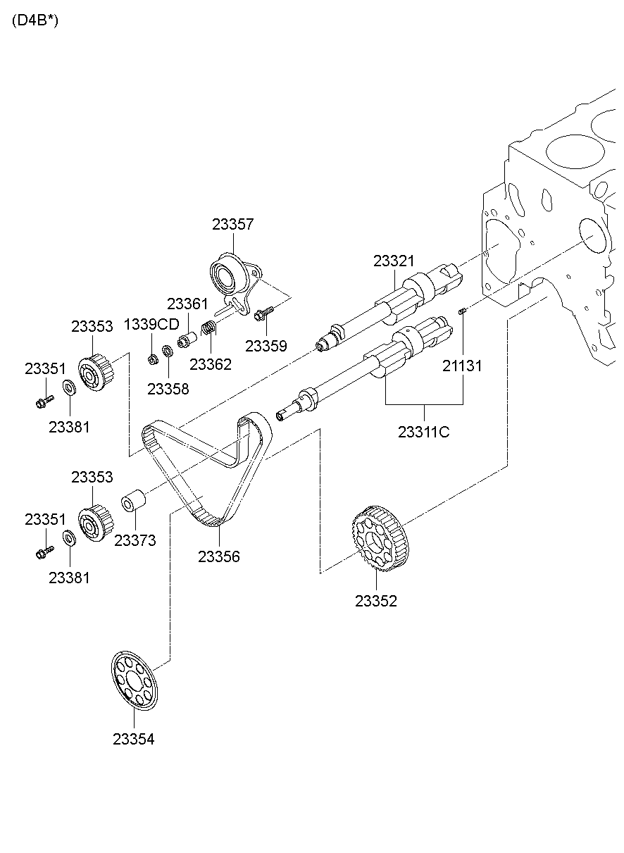 KIA 23357-42030 - Обтяжна ролка, ангренаж vvparts.bg