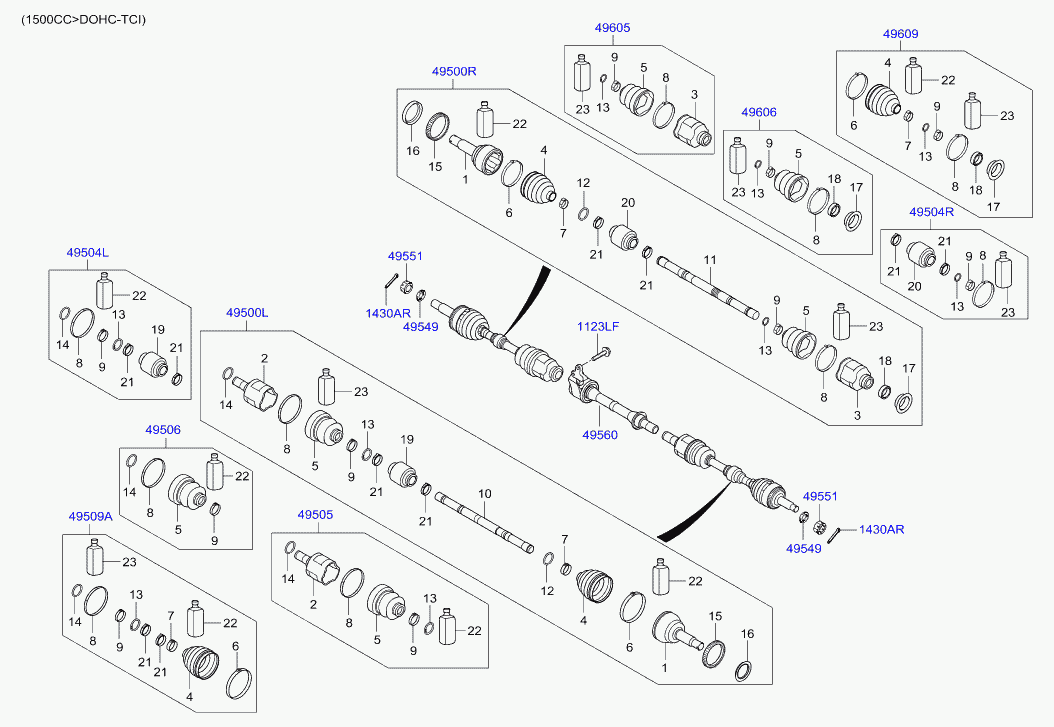 KIA 49506-1CC00 - Маншон, полуоска vvparts.bg