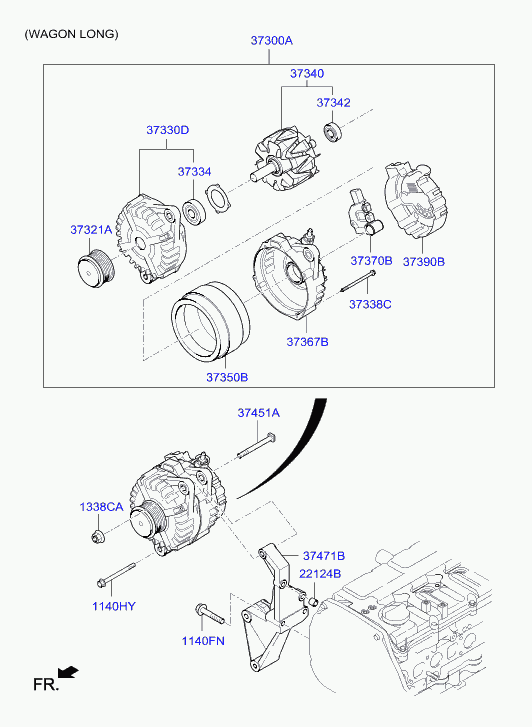 KIA 37322-4A321 - Ремъчна шайба, генератор vvparts.bg