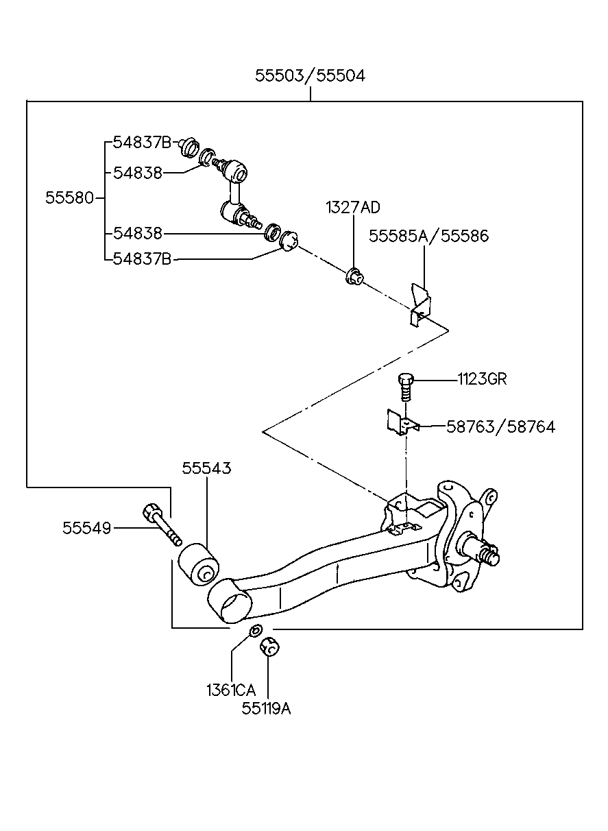 Hyundai 55543-35000 - Тампон, носач vvparts.bg