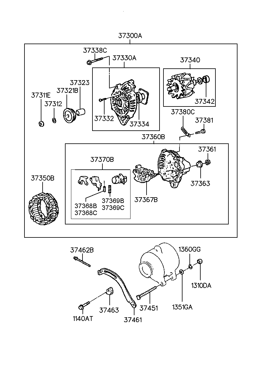 Hyundai 37300-33103 - Генератор vvparts.bg