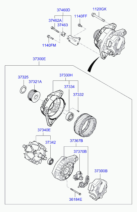 Hyundai 37300-2E300 - Генератор vvparts.bg