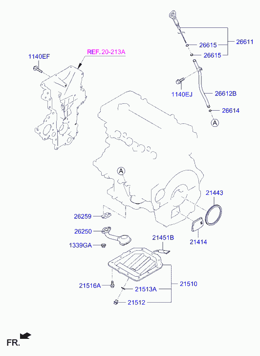 Hyundai 21443-2B010 - Семеринг, колянов вал vvparts.bg