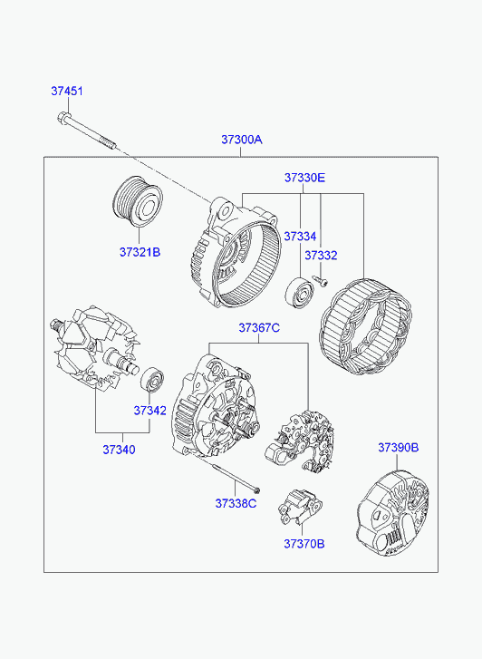 KIA 3730025201* - Генератор vvparts.bg