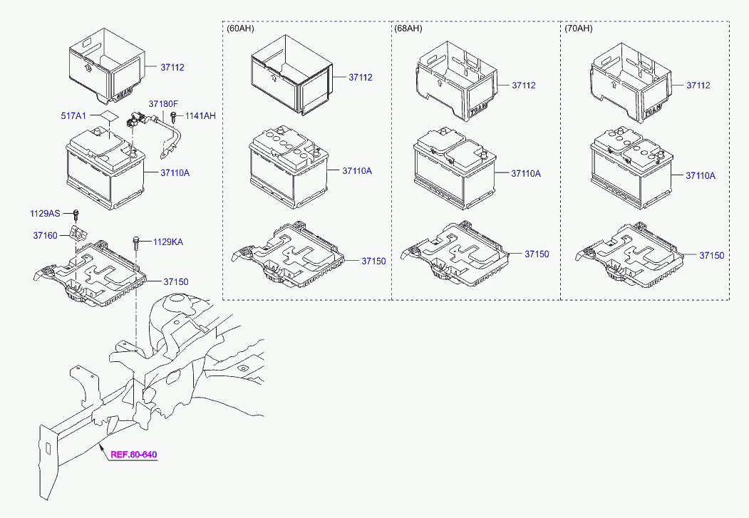 KIA 37110-C8680 - Стартов акумулатор vvparts.bg