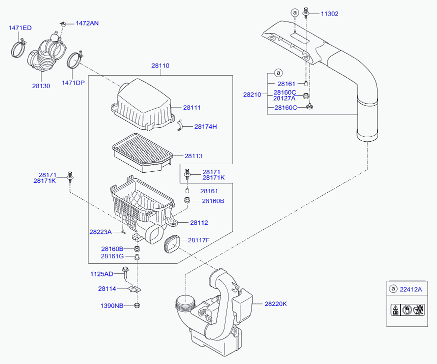 Hyundai 281103Z100 - Въздушен филтър vvparts.bg