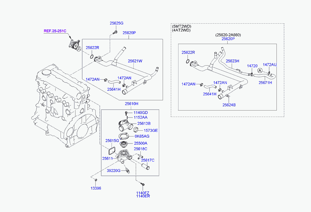 Hyundai 25500-2A100 - Термостат, охладителна течност vvparts.bg