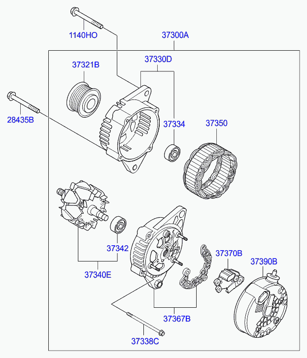 Hyundai 37322-2A110 - Ремъчна шайба, генератор vvparts.bg