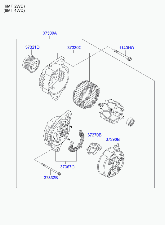 KIA 373002F100 - Генератор vvparts.bg