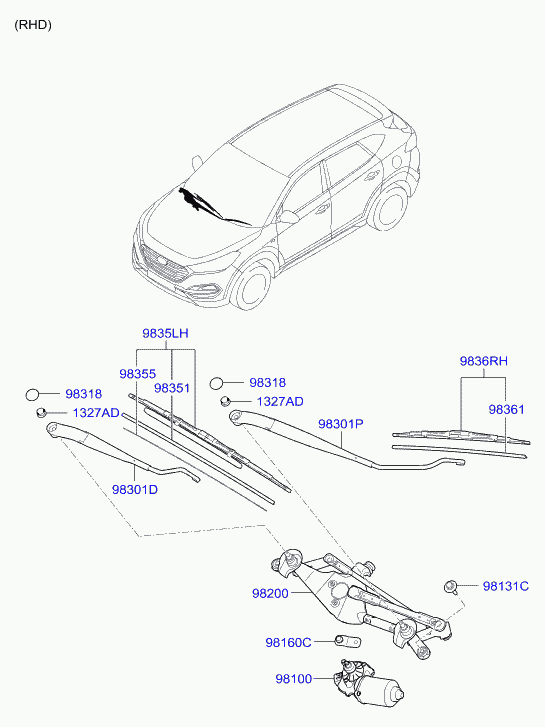 Hyundai (BEIJING) 983503S300 - Перо на чистачка vvparts.bg