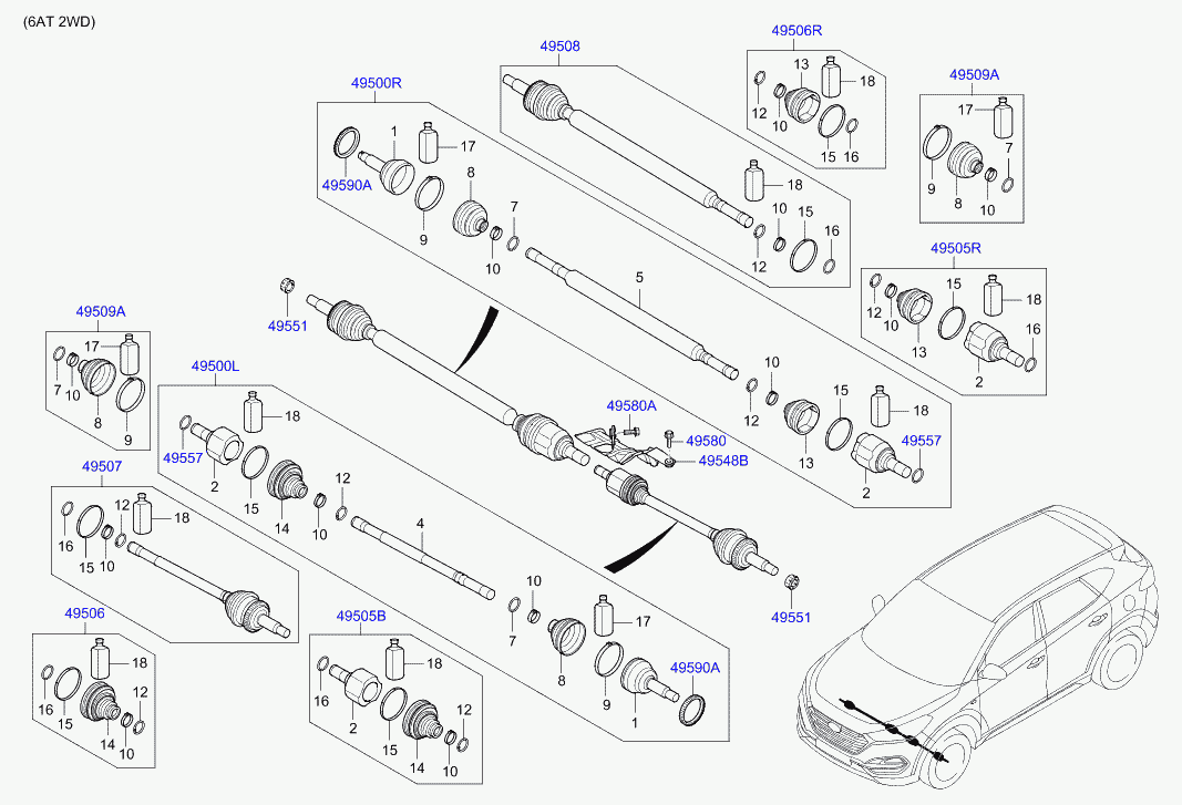 Hyundai 49541-D7030 - Маншон, полуоска vvparts.bg