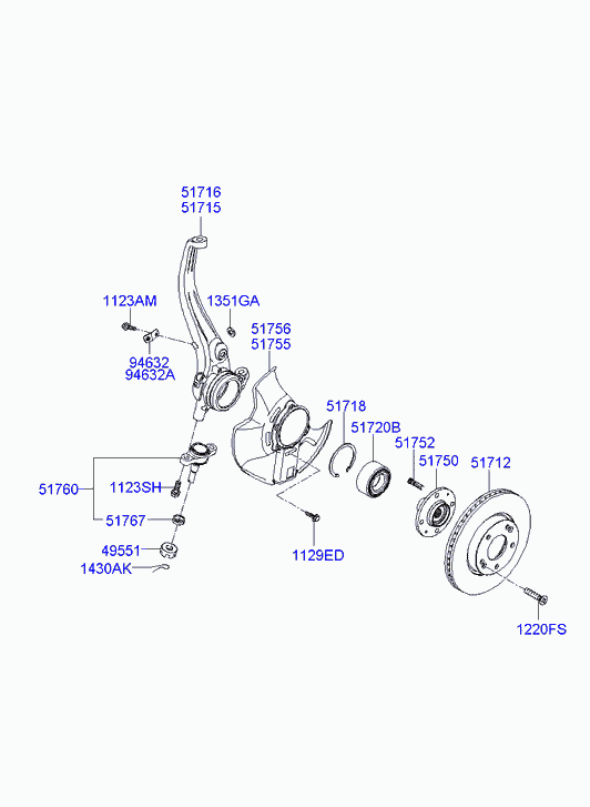 Hyundai 517123K150 - Спирачен диск vvparts.bg