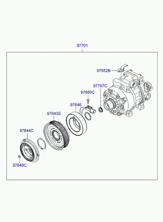 Hyundai 97701-3K720 - Компресор, климатизация vvparts.bg