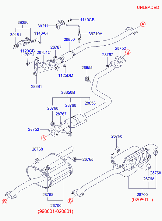 KIA 28752 25000 - Уплътнение, изпускателни тръби vvparts.bg